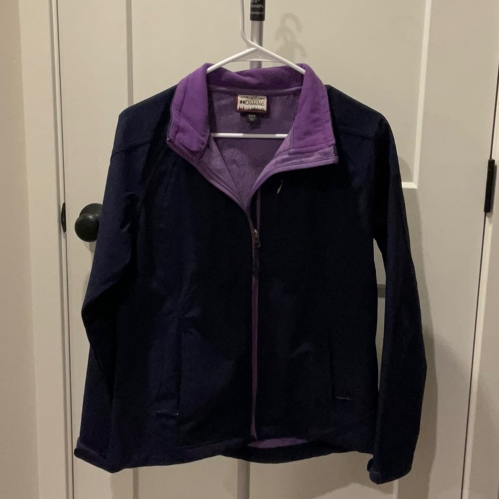 Double diamond purple jacket, fleece lined water, repellent, outside